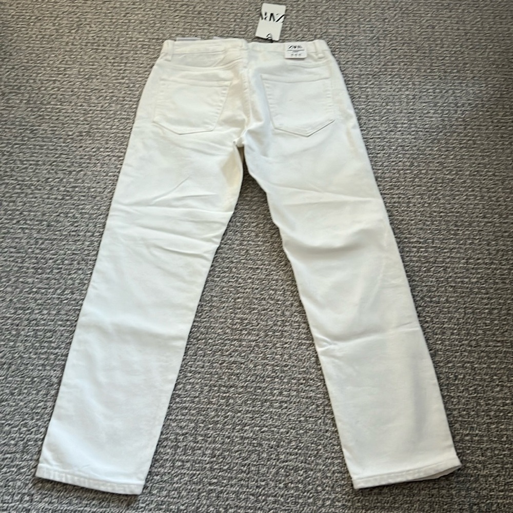 New Zara Men White Slim Jeans Denim Pants 29